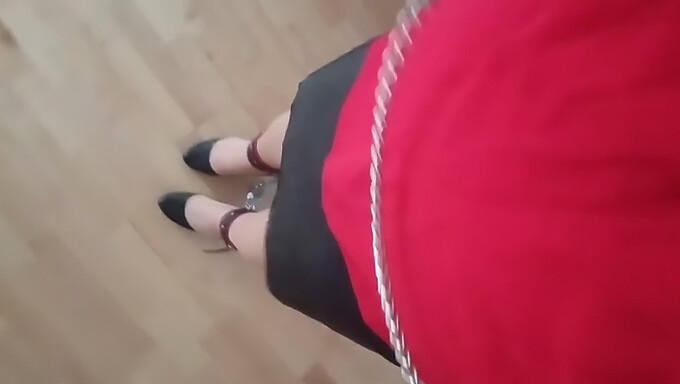 Sissy'S Humiliating Bondage Punishment: Walking On Heels In Pain