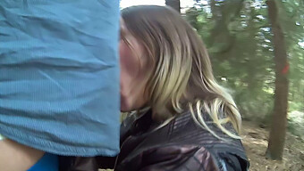 European Beauty Performs Oral Sex In The Great Outdoors