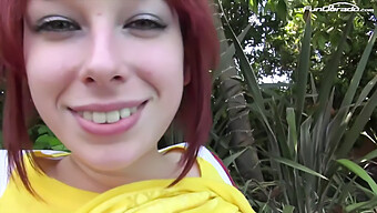 Teen Redhead Gives A Big Dick Blowjob To Stepdad