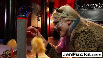 Leya The Feline Receives Assistance From Jenevieve Hexxx In A Milk Enema Session