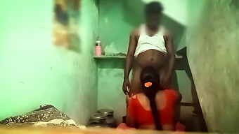 Desi Aunty Kisses With 18-Year-Old In Bathroom