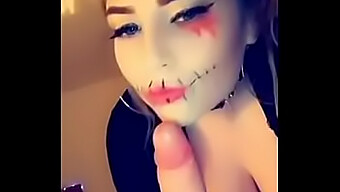 Amelia Skye'S Halloween-Tema Facial Og Fucking Session